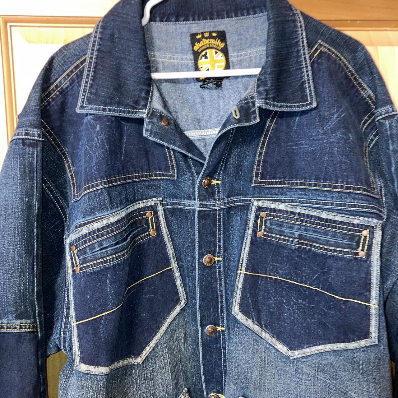 Akademiks Unseen Forces Y2K Denim Skater Jacket Size XL - Depop