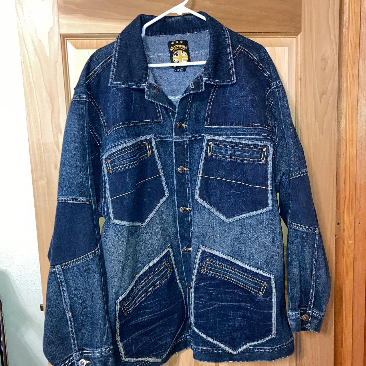 Akademiks Unseen Forces Y2K Denim Skater Jacket Size XL - Depop