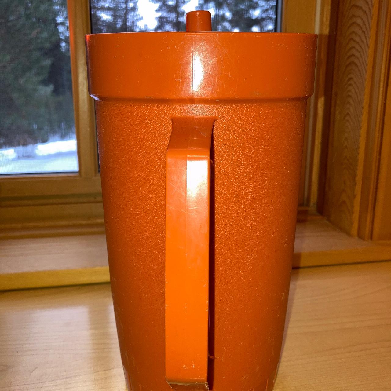 Vintage Tupperware Harvest Orange 2 qt. Pitcher with - Depop