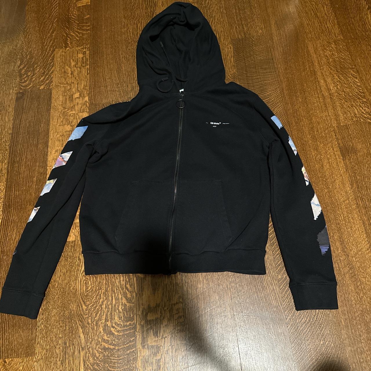 Off white oil painting zip up hoodie. Sick piece in