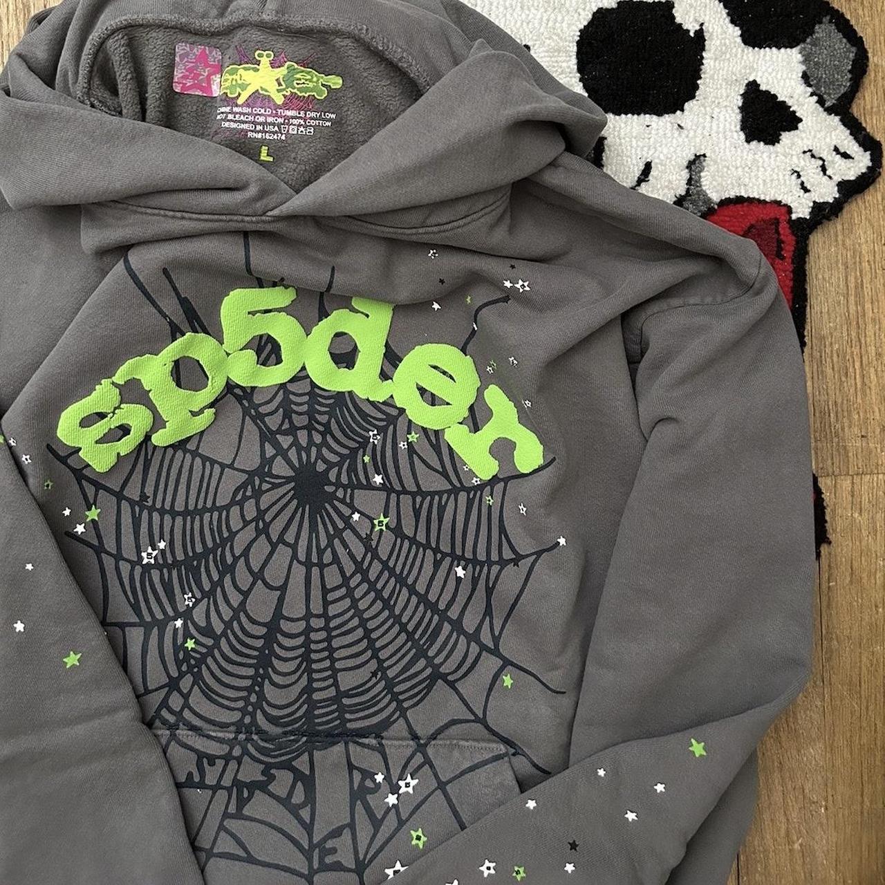 Spider Worldwide Sp5der Wait Web Hoodie Slate Grey - Depop