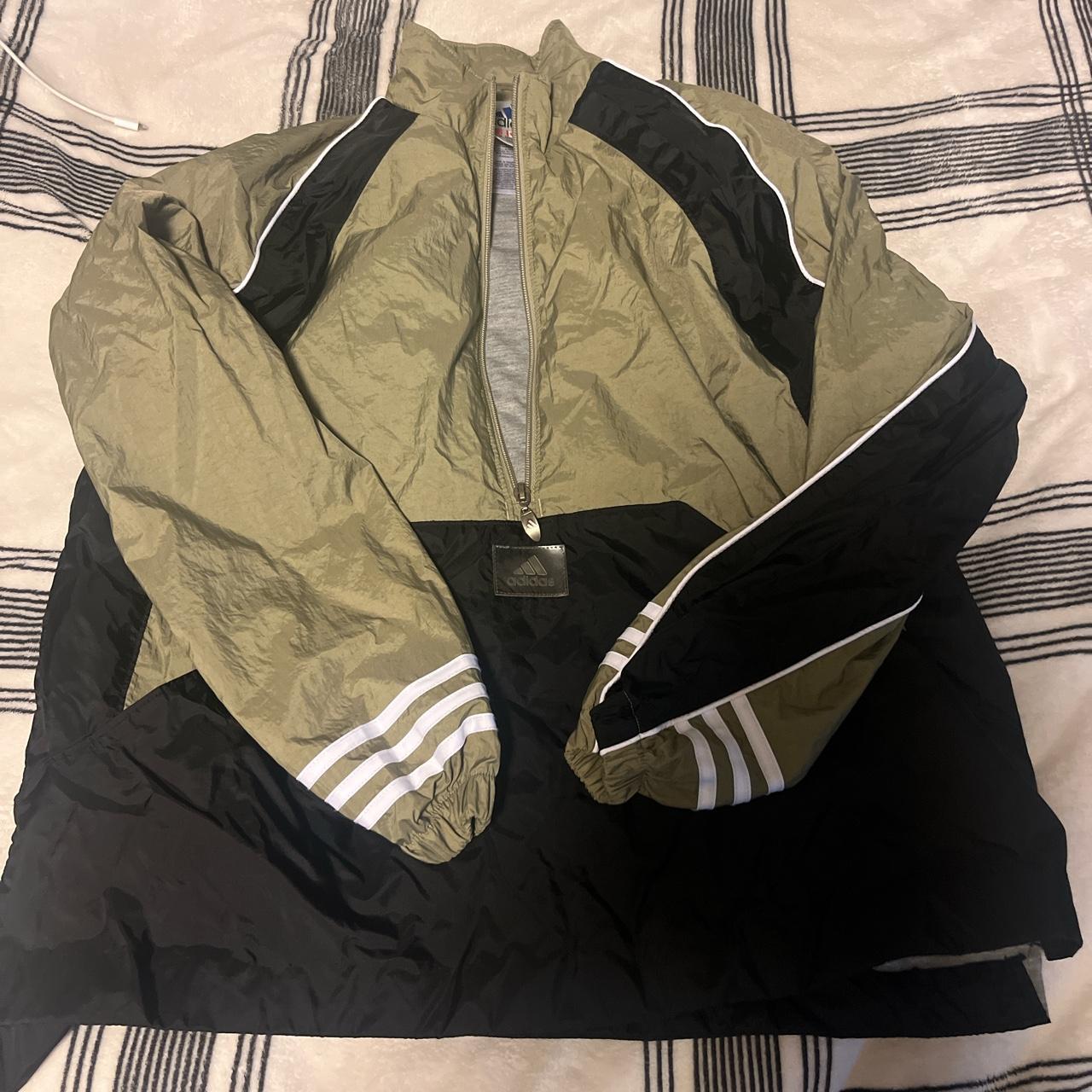 y2k green adidas jacket/track m size medium vintage... - Depop