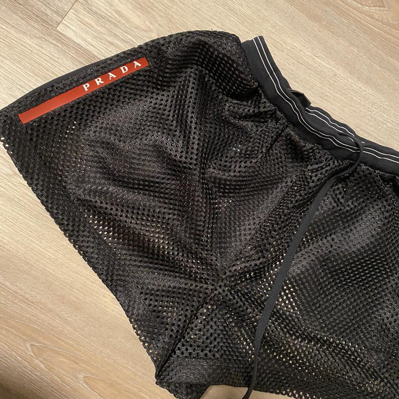 Prada Mesh Shorts Black size Small Purchased from - Depop