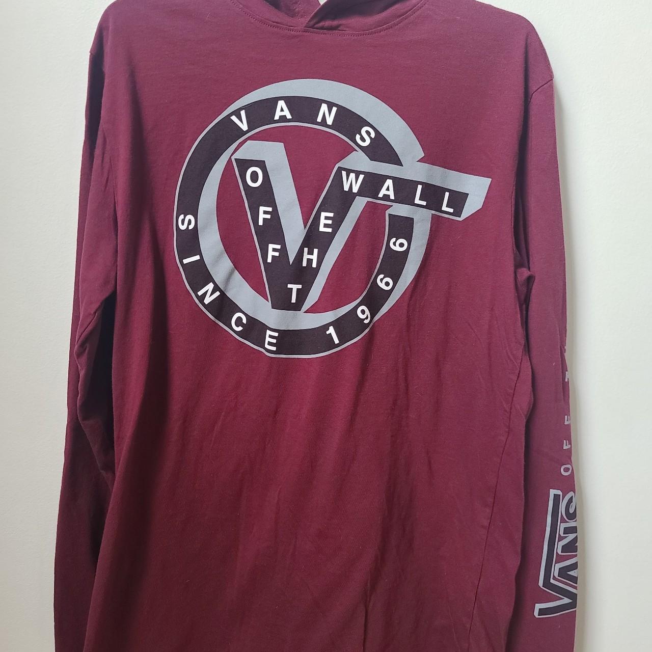 vans burgundy long sleeve t shirt