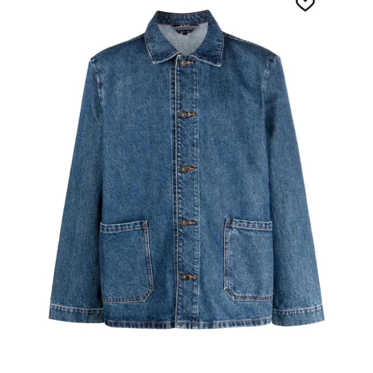 APC denim jacket Size S unisex / men's Boxy fit ... - Depop