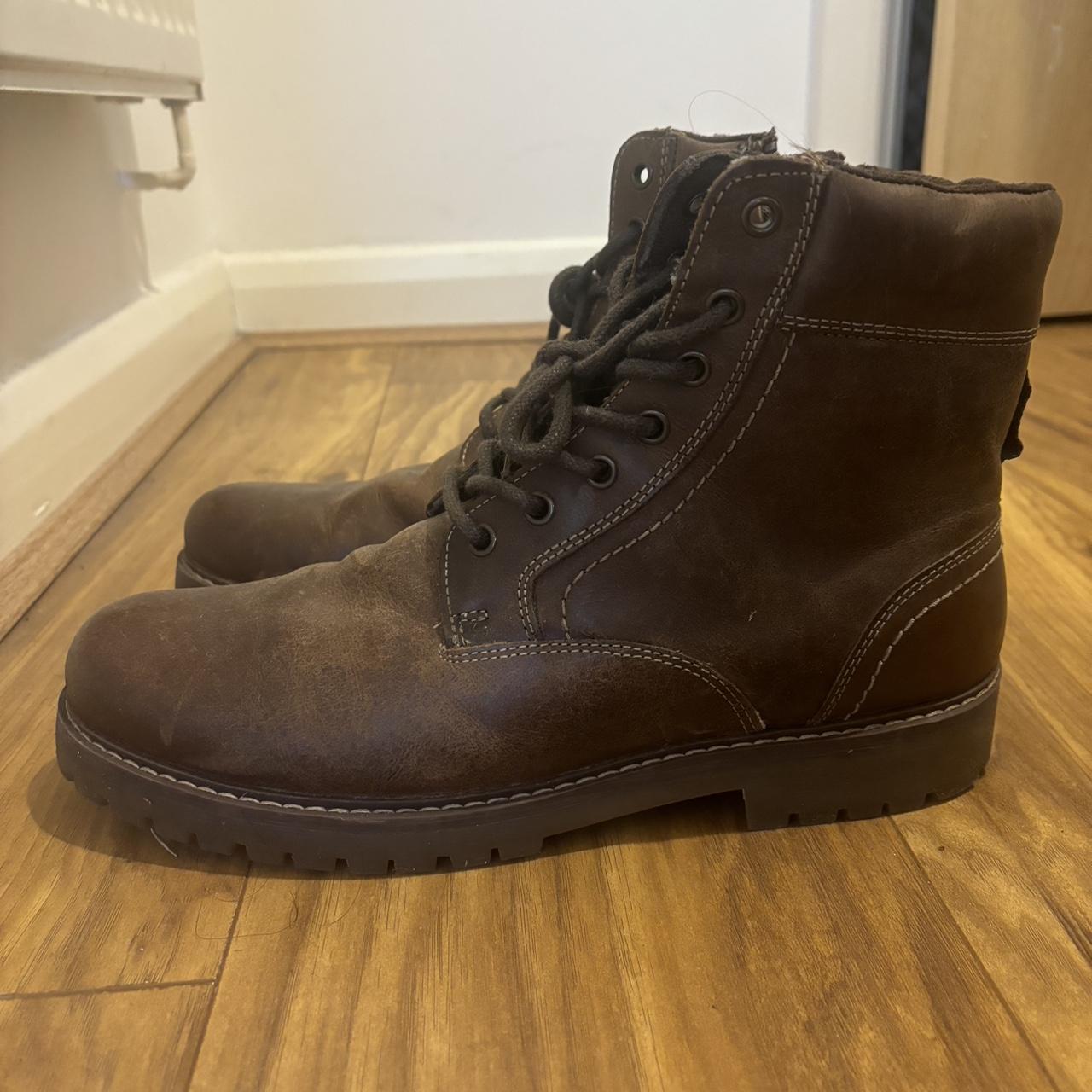 Next Zip Up Dark Brown Leather Boot 🥾🚀🔥 - Depop