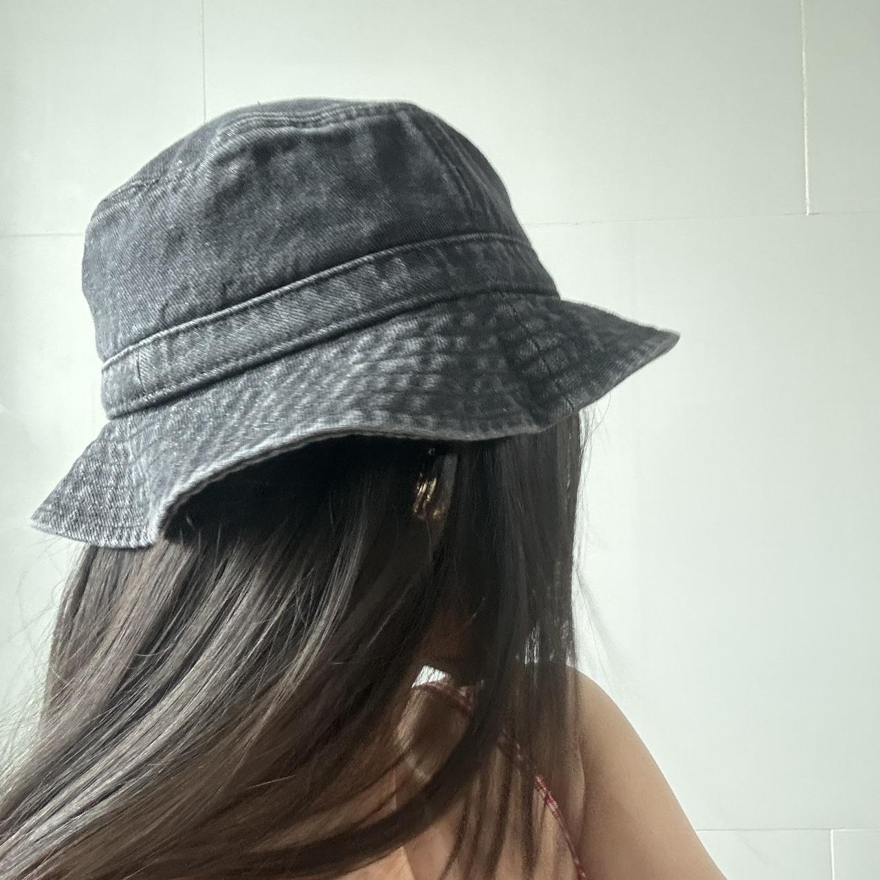 Black acid wash bucket hat! Perfect for summer!... - Depop