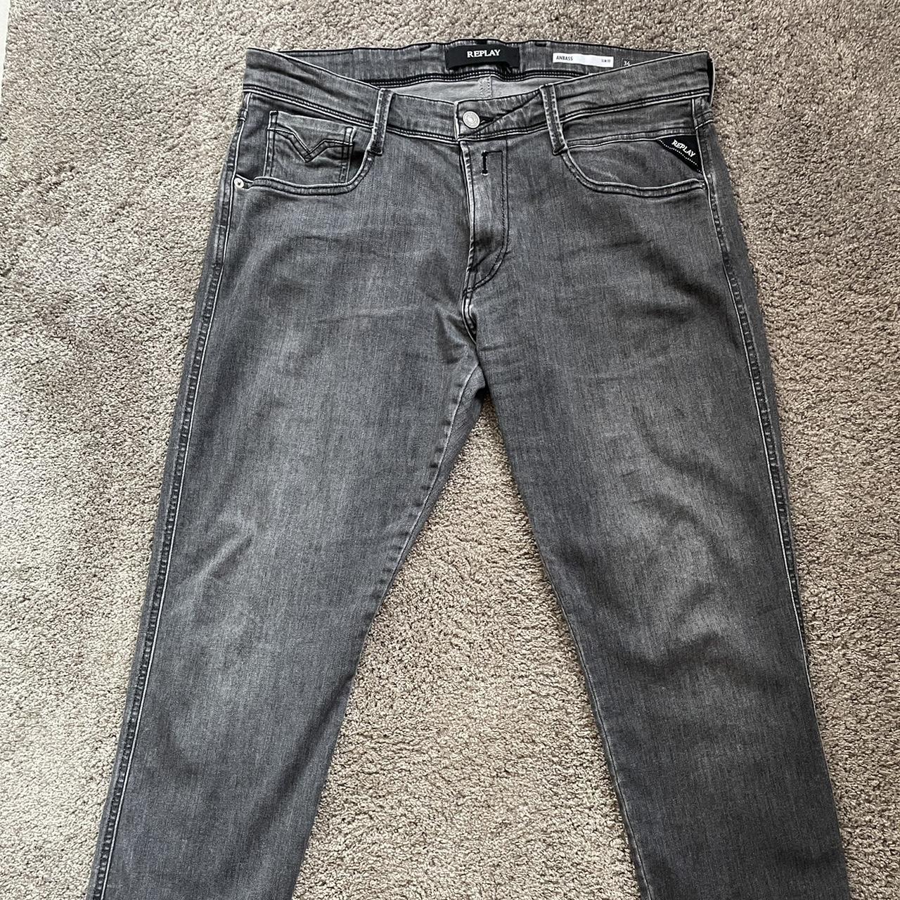 Replay grey jeans Mens 34 waist 30 length Slim... - Depop