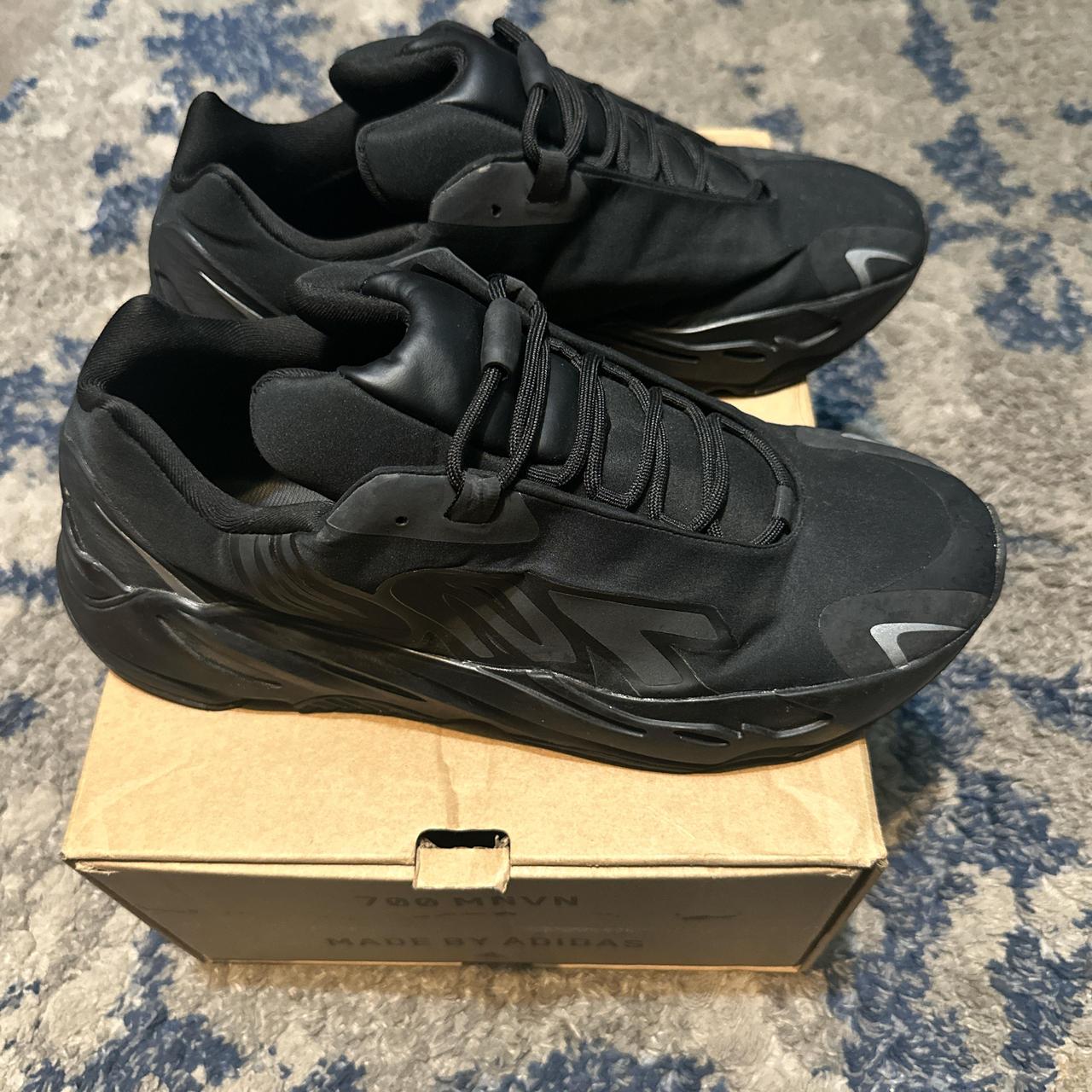 yeezy 700 triple black on feet