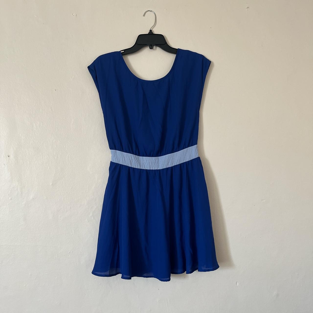 Royal blue dress outlet with red shoes