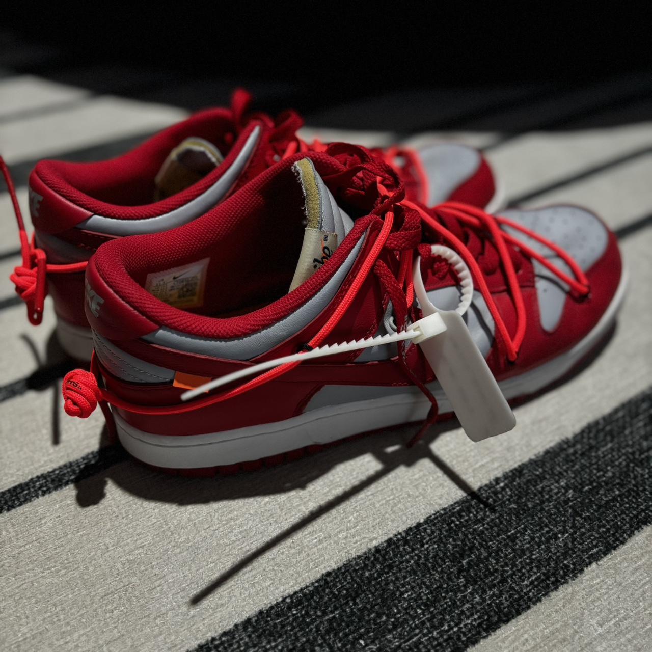 university red dunks off white