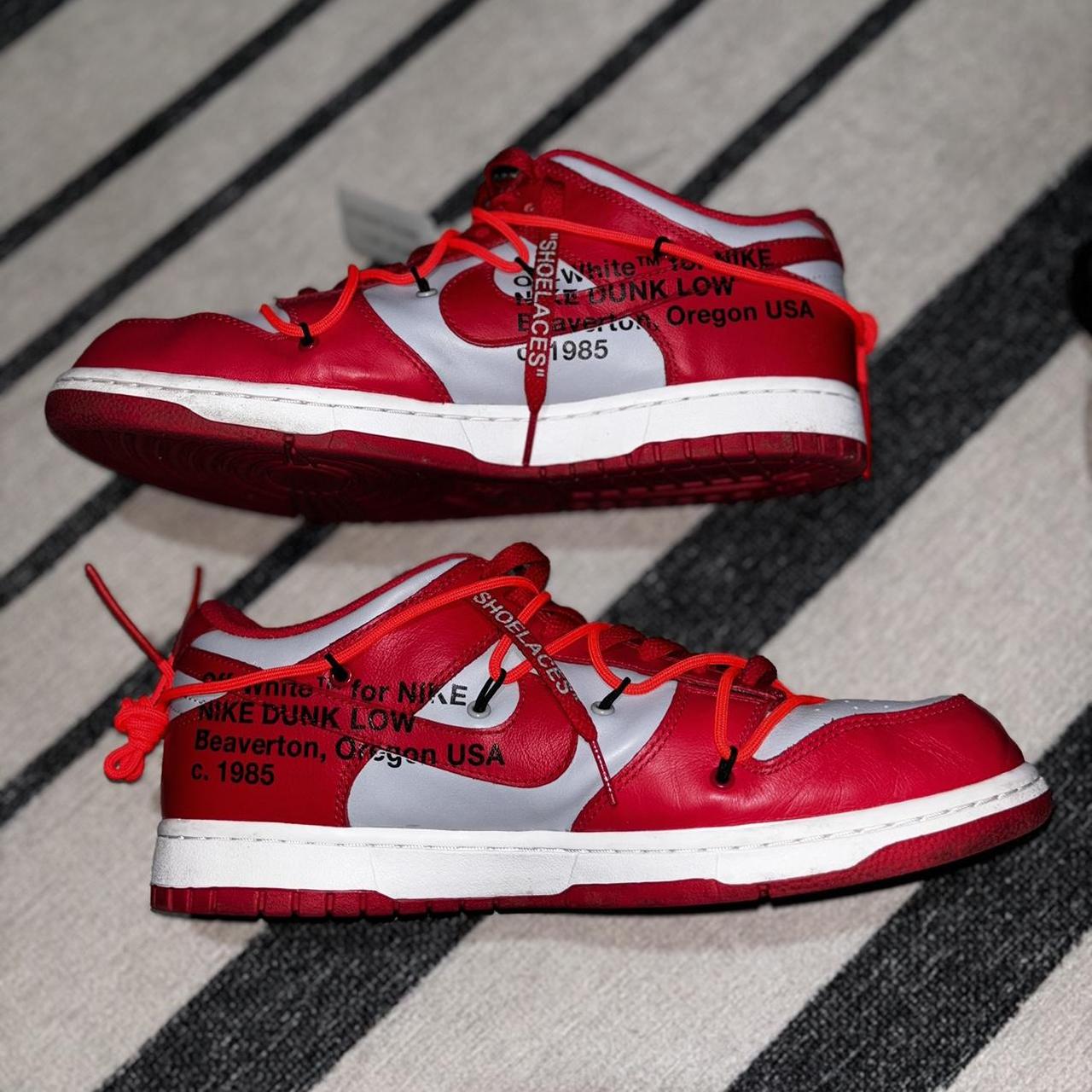 university red dunks off white