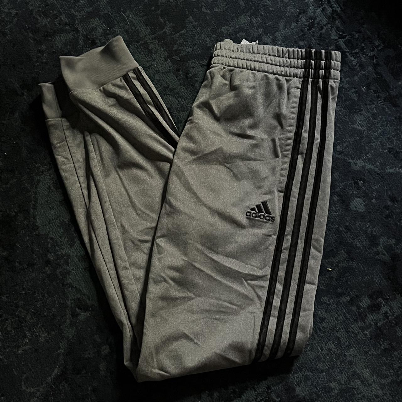 Adidas Gray and Black Baggy Sweatpants #Adidas - Depop