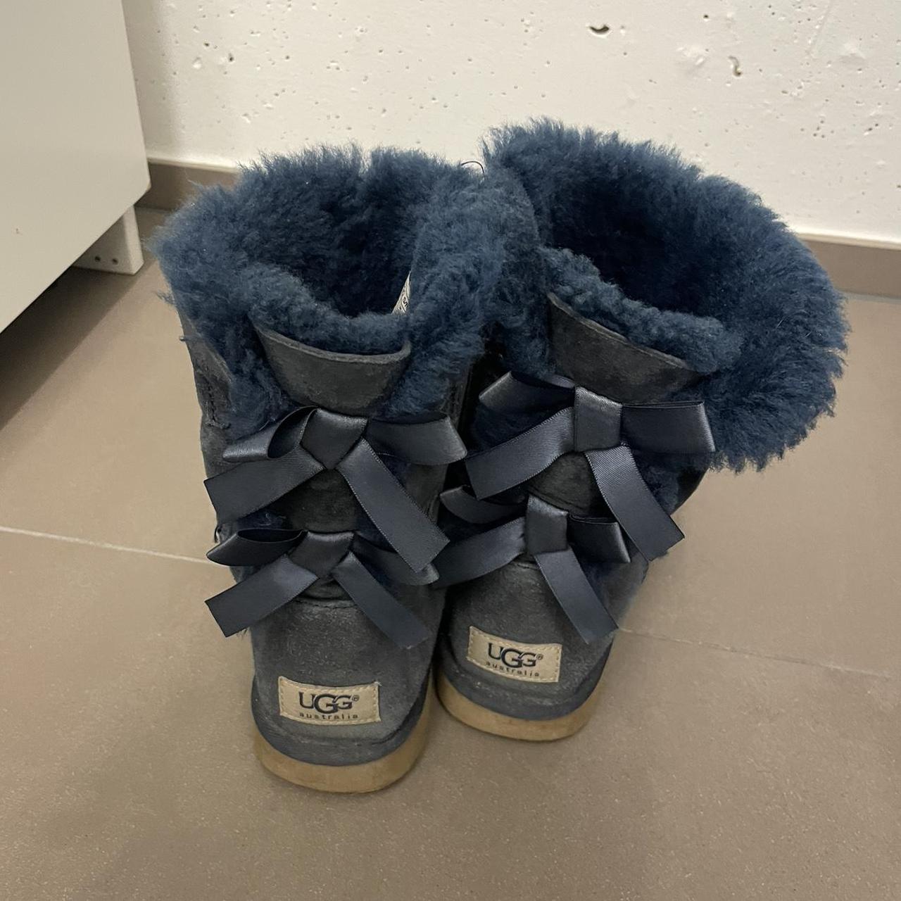 Navy blue Uggs with bows on the back EU size 38 Depop