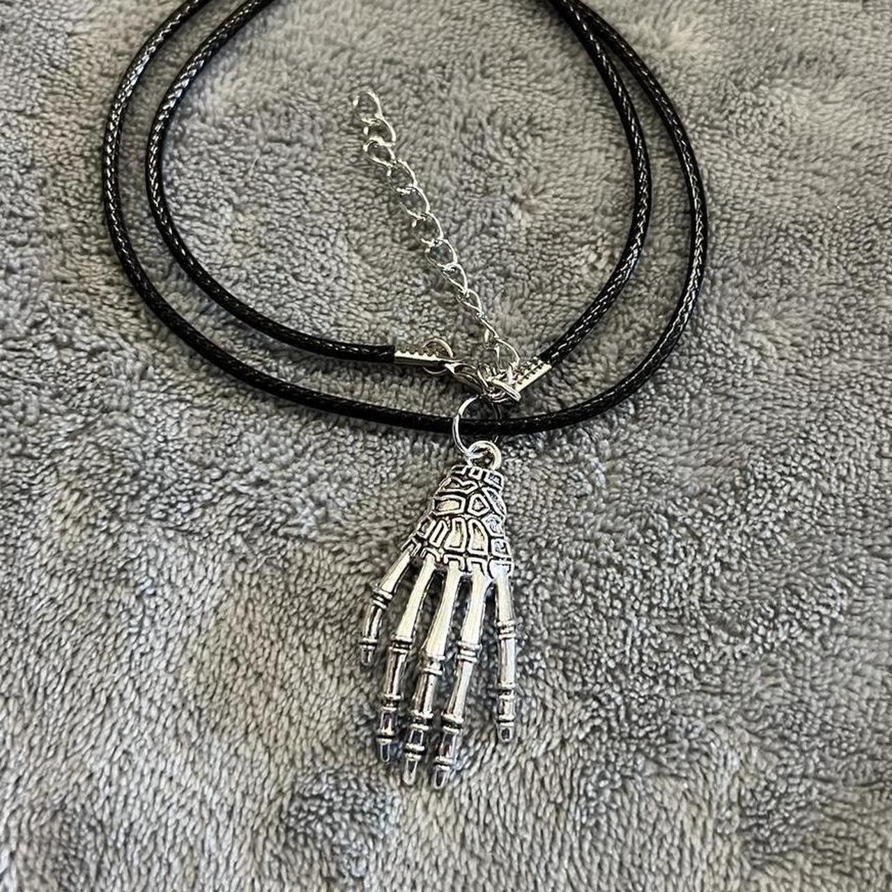 Skeleton Hand Choker Necklace Vintage Hand Necklace Skeleton