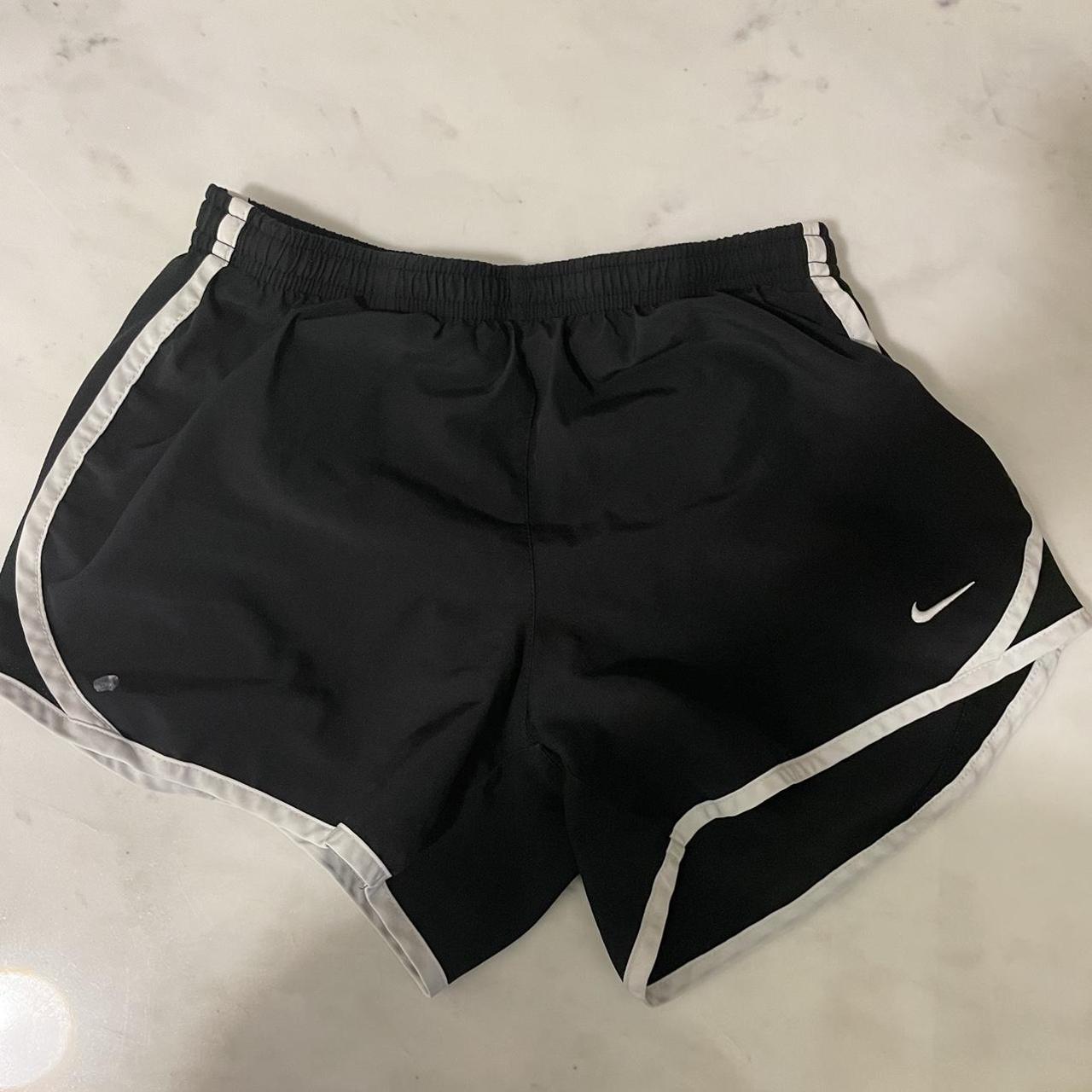 nike black shorts with white trim