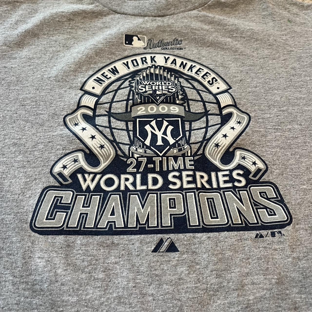 Majestic 2009 NEW YORK YANKEES World Series Champions T-Shirt sz