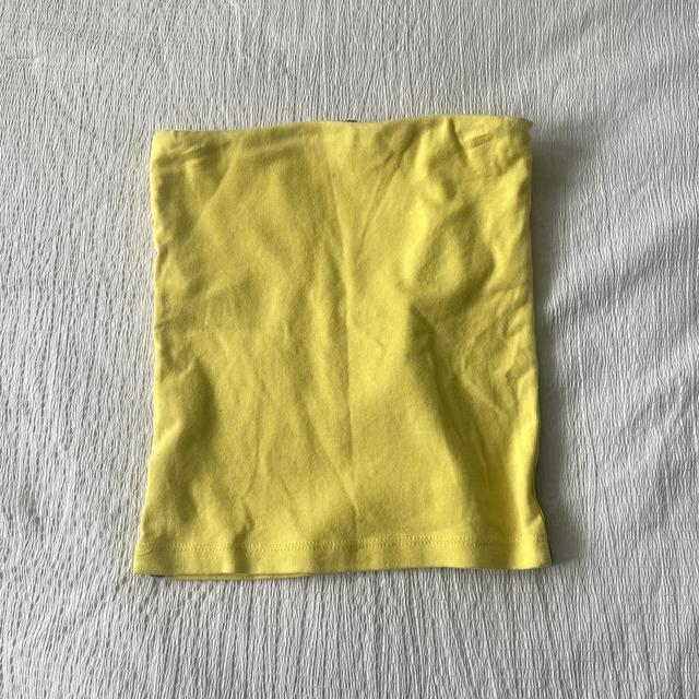 SUBDUED yellow/lime crop top with strings One size - Depop