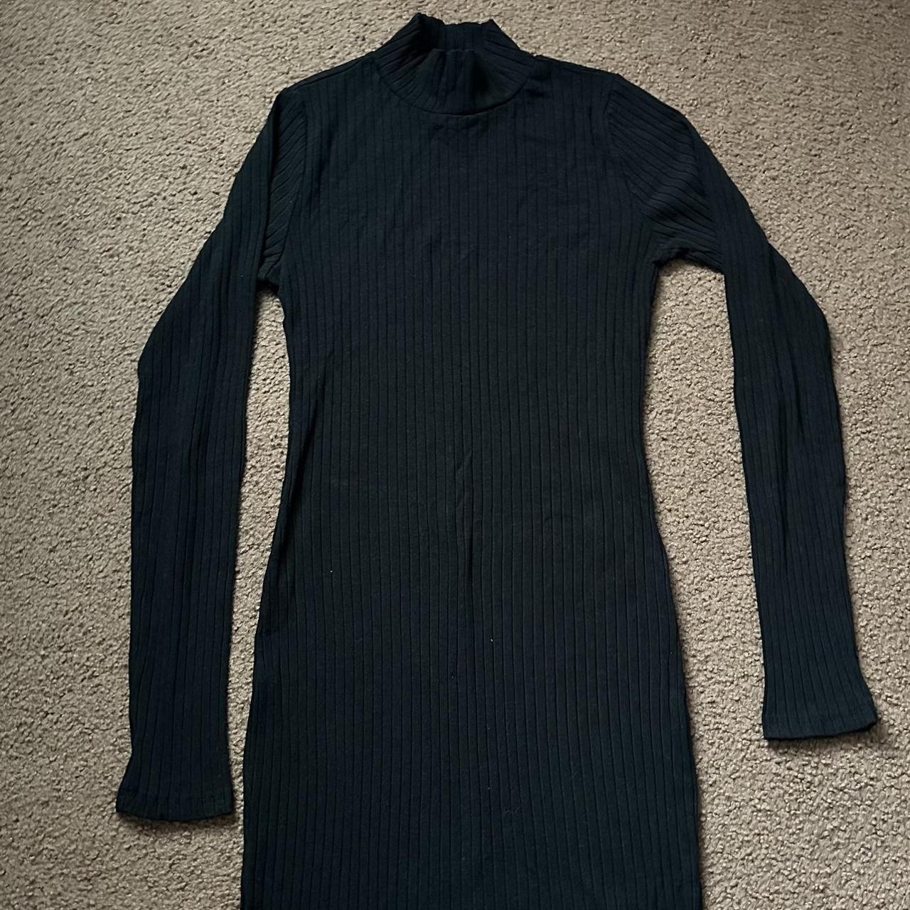 Black turtleneck long sleeve dress in size small,... - Depop