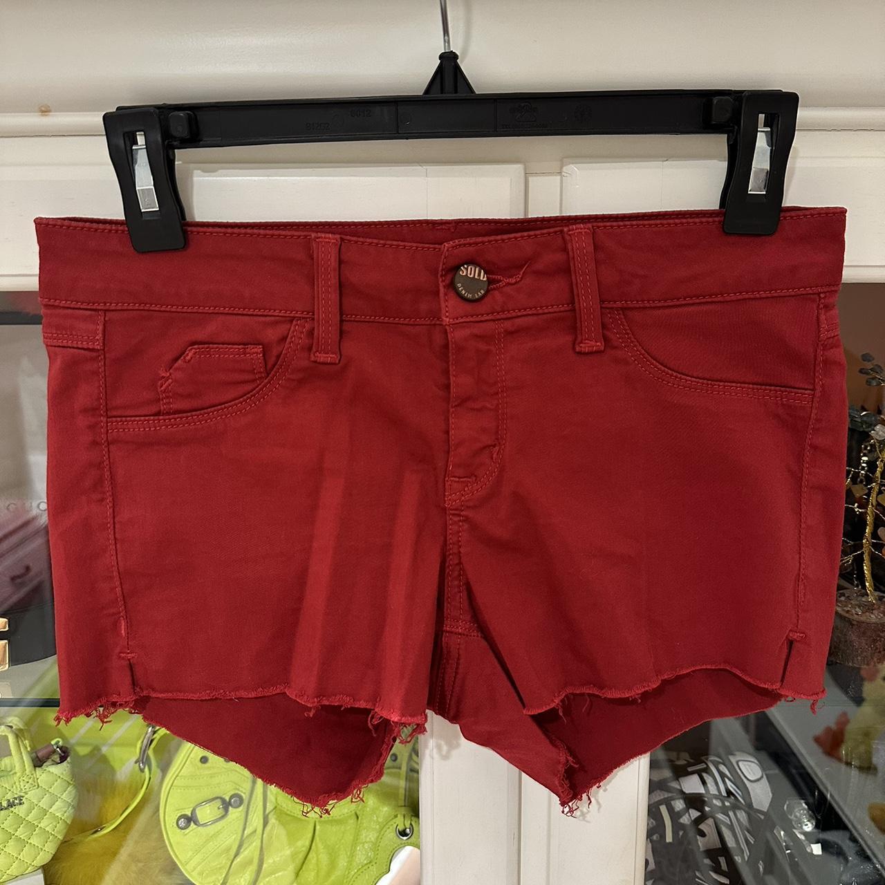 Red shorts for SUMMER! size 26, stretchy/comfy/colorful - Depop