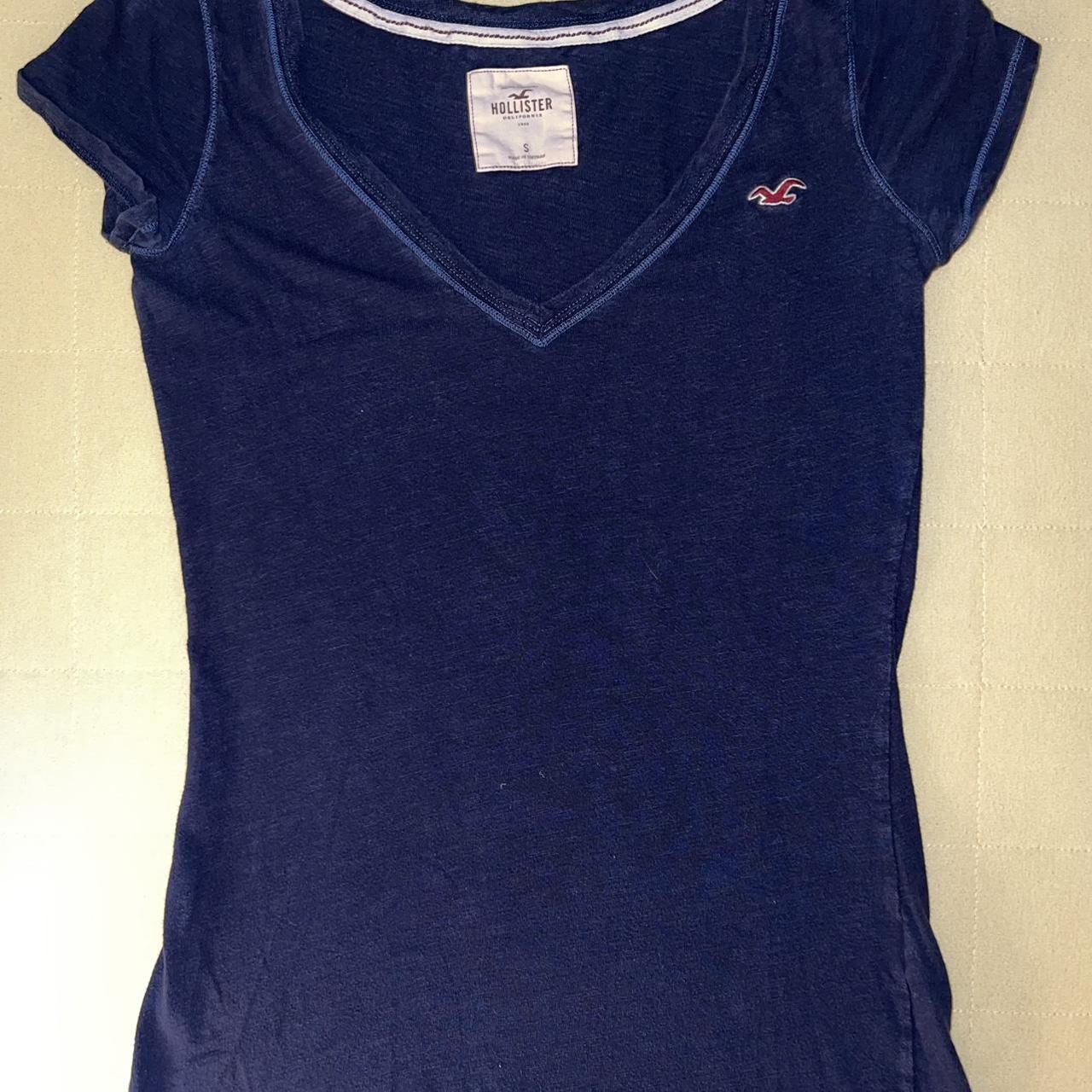 Hollister Twilightcore y2K era SS navy blue t shirt... - Depop