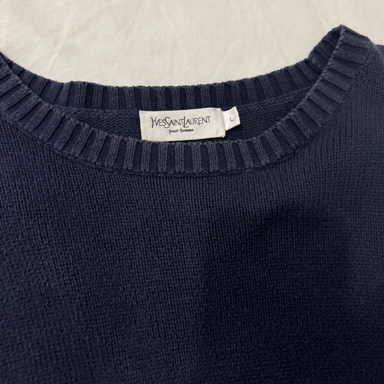 YSL navy knit jumper Men’s size L Worn but still... - Depop