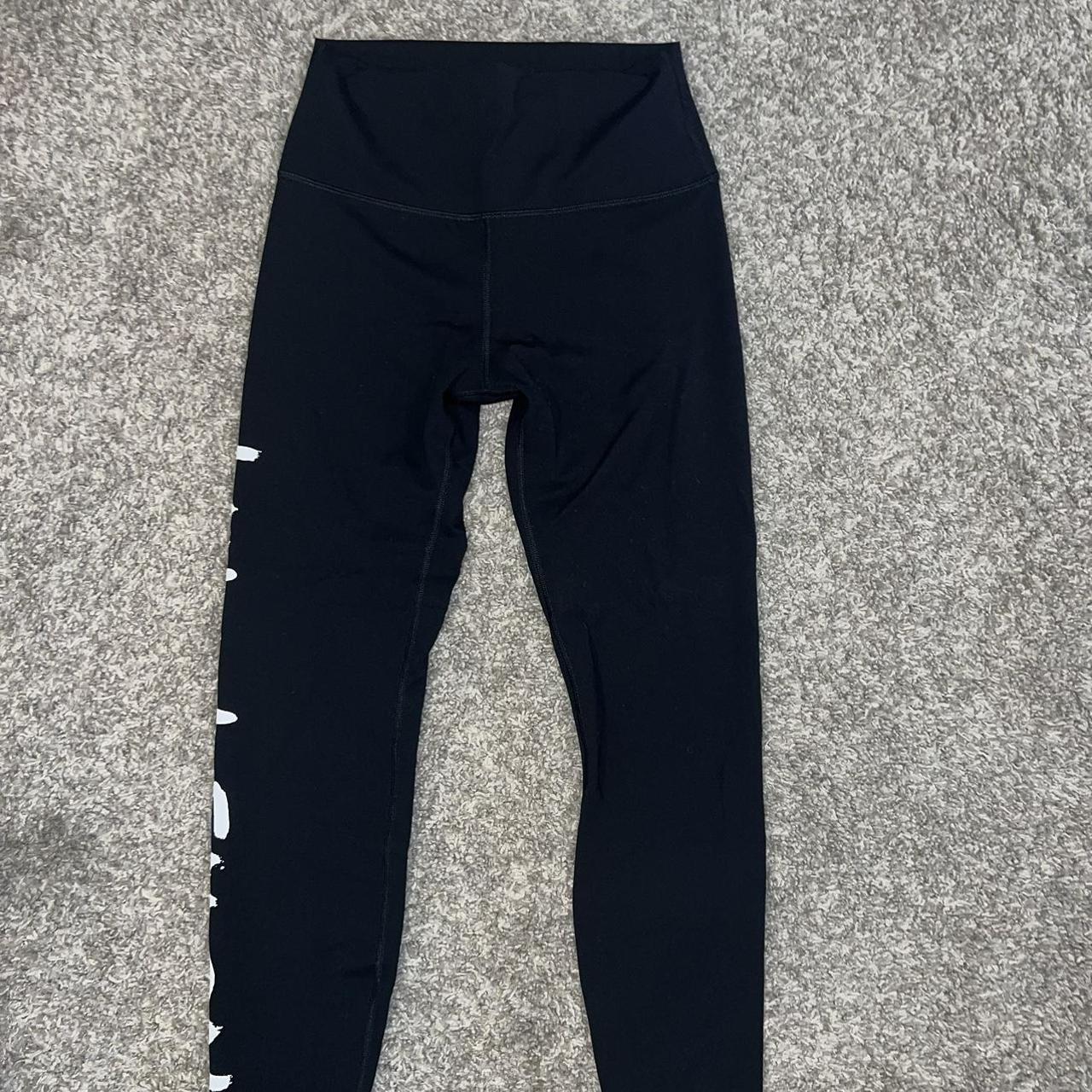 Lululemon Leggings “Lululemon” on leg Black Size - Depop