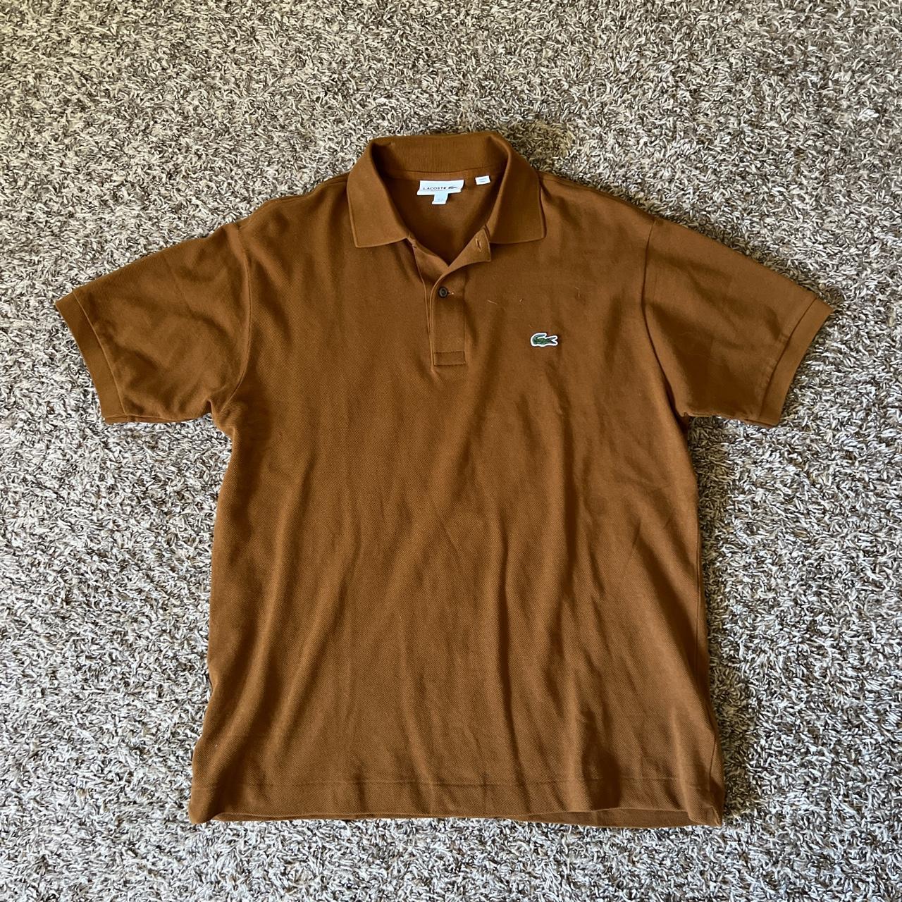 lacoste chocolate brown polo shirt