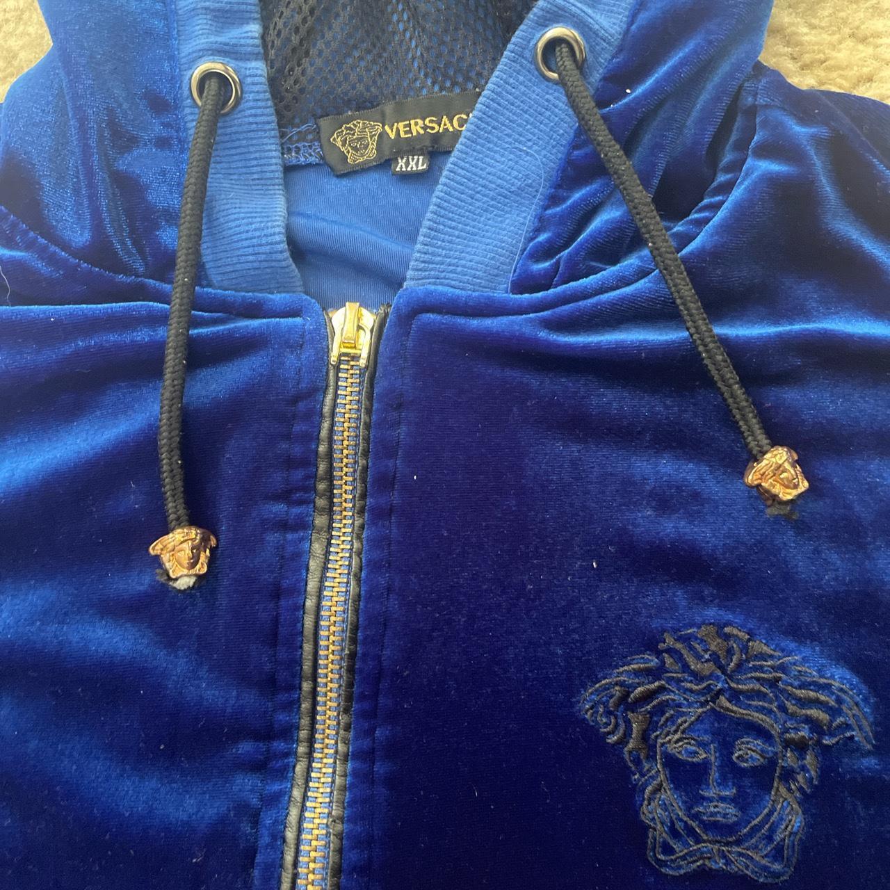 Blue Versace jacket fits like a medium - Depop
