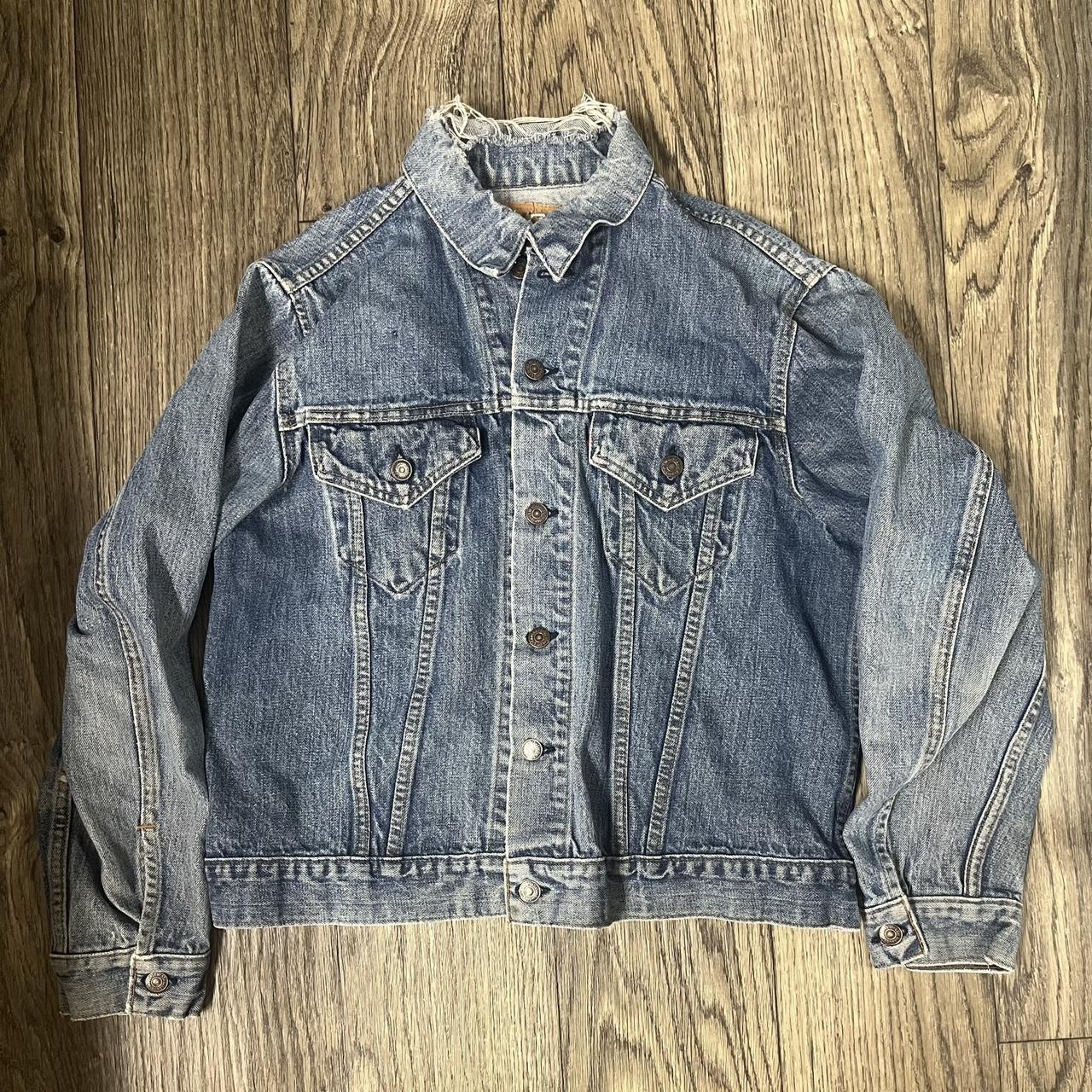 Vintage, distressed Levi’s jacket. Size tag is worn... - Depop