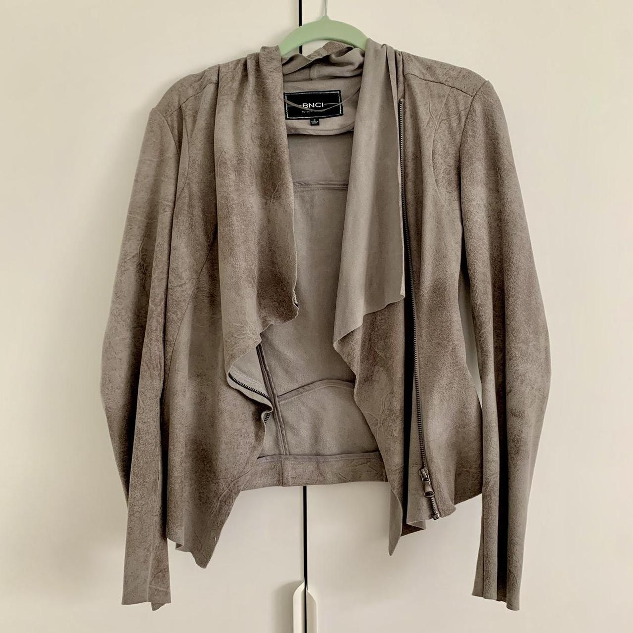 Gray Textured Long Sleeve Jacket Size S The Depop