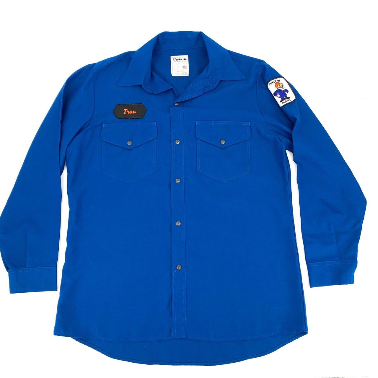 Workrite Men’s XL Vintage Workshirt Name Tag “Trav”... Depop