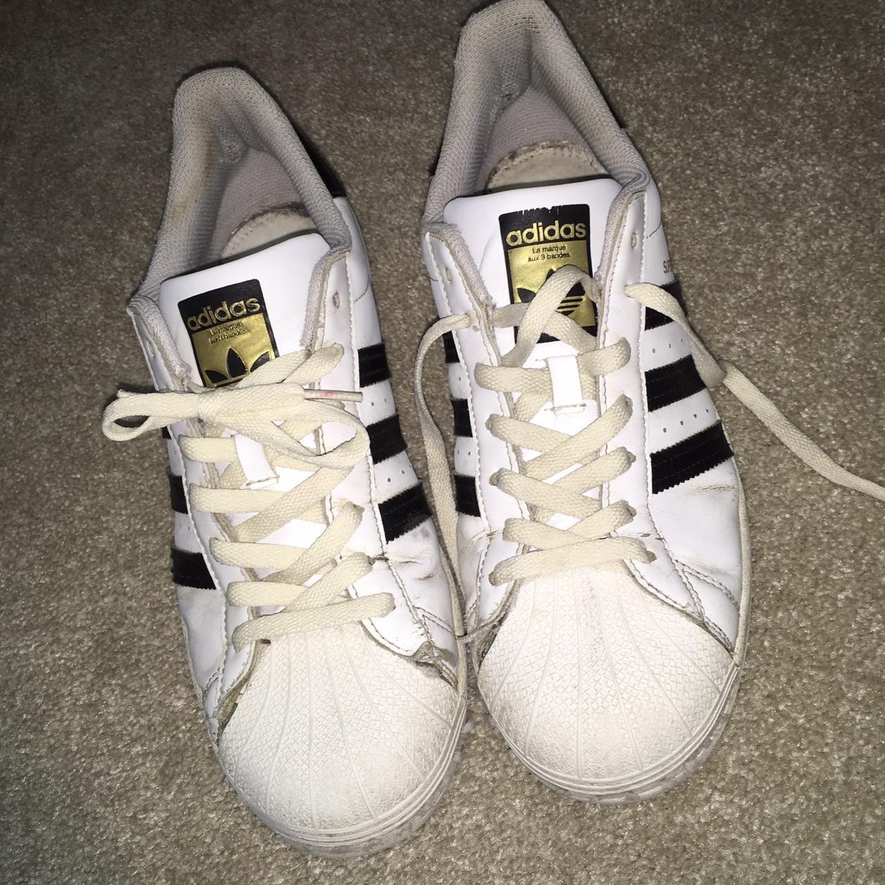 Adidas super star white size 10.5 DEPOP AND PAYPAL... - Depop