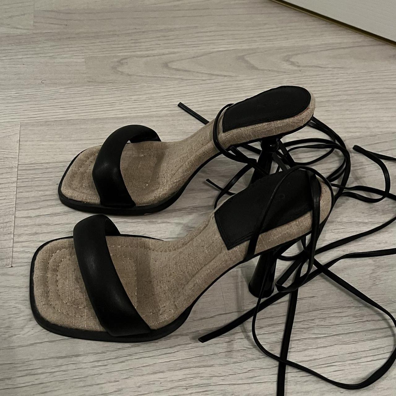 ASOS DESIGN Nesha padded high heeled sandals in - Depop