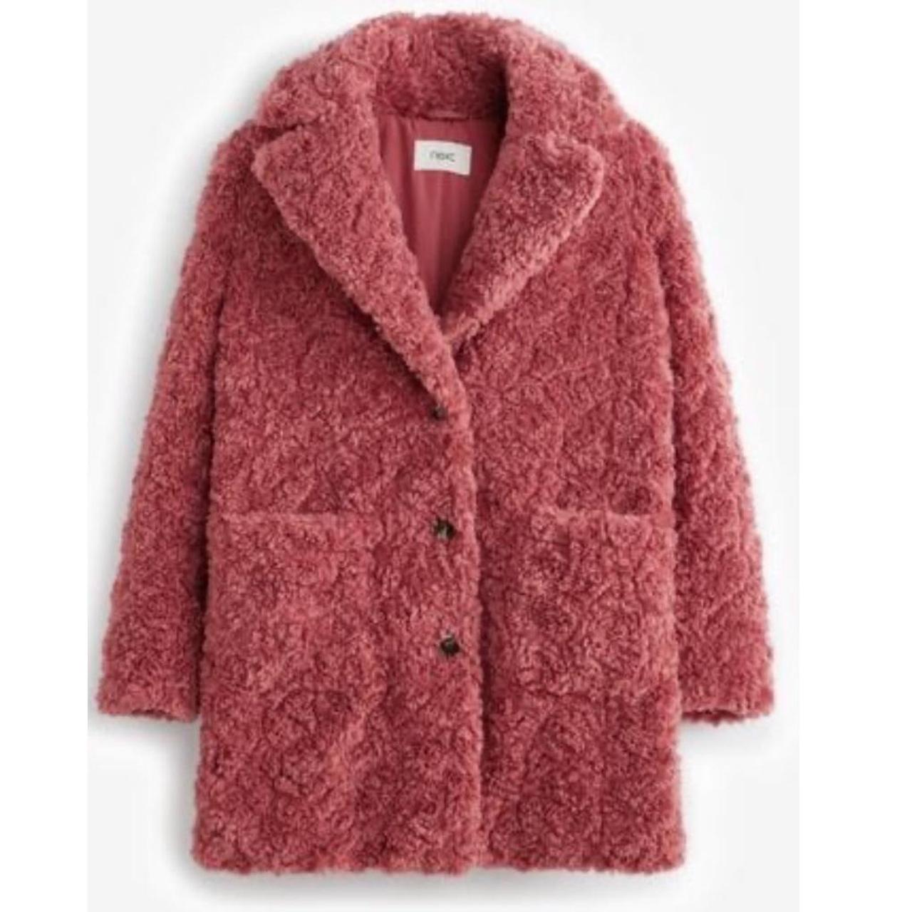 Next teddy Borg coat pink New with tags still on