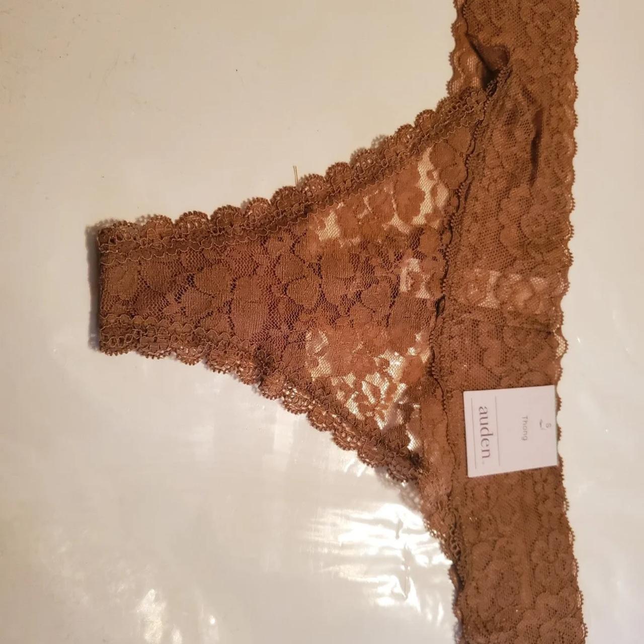 Brown Lace Thong. Size small. See photos for details. Depop