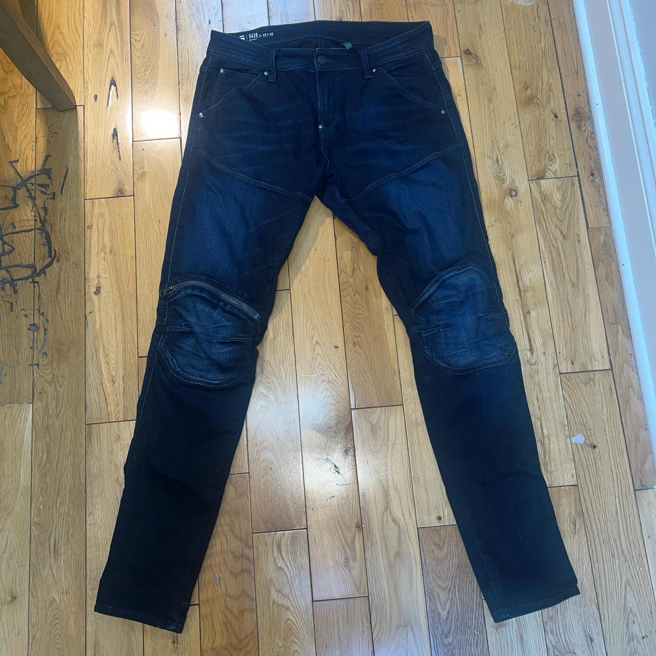 Vintage Dark fashion Navy Gstar Raw 3D Denim Motorcycle Jeans