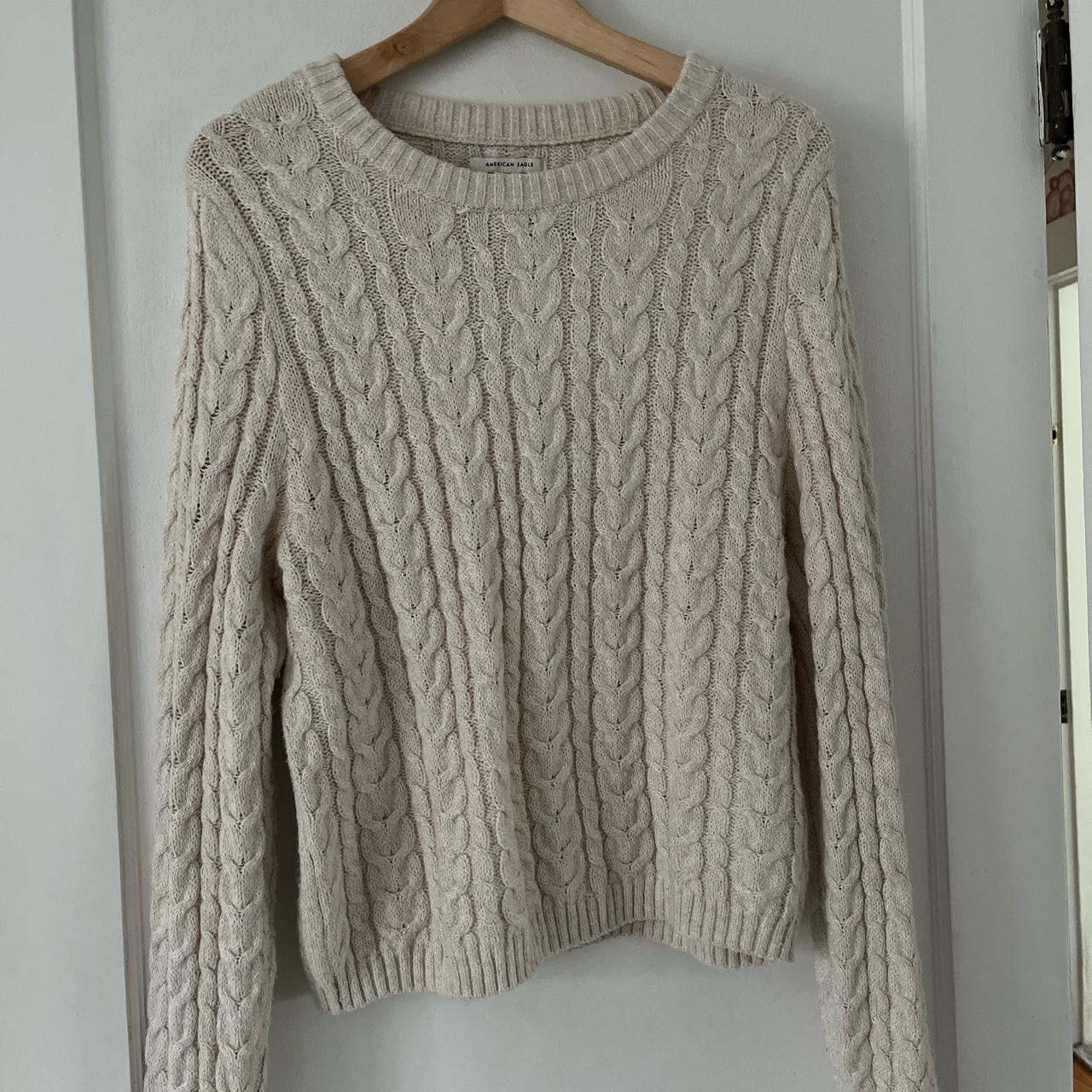 American Eagle cable knit sweater Layer or throw... - Depop