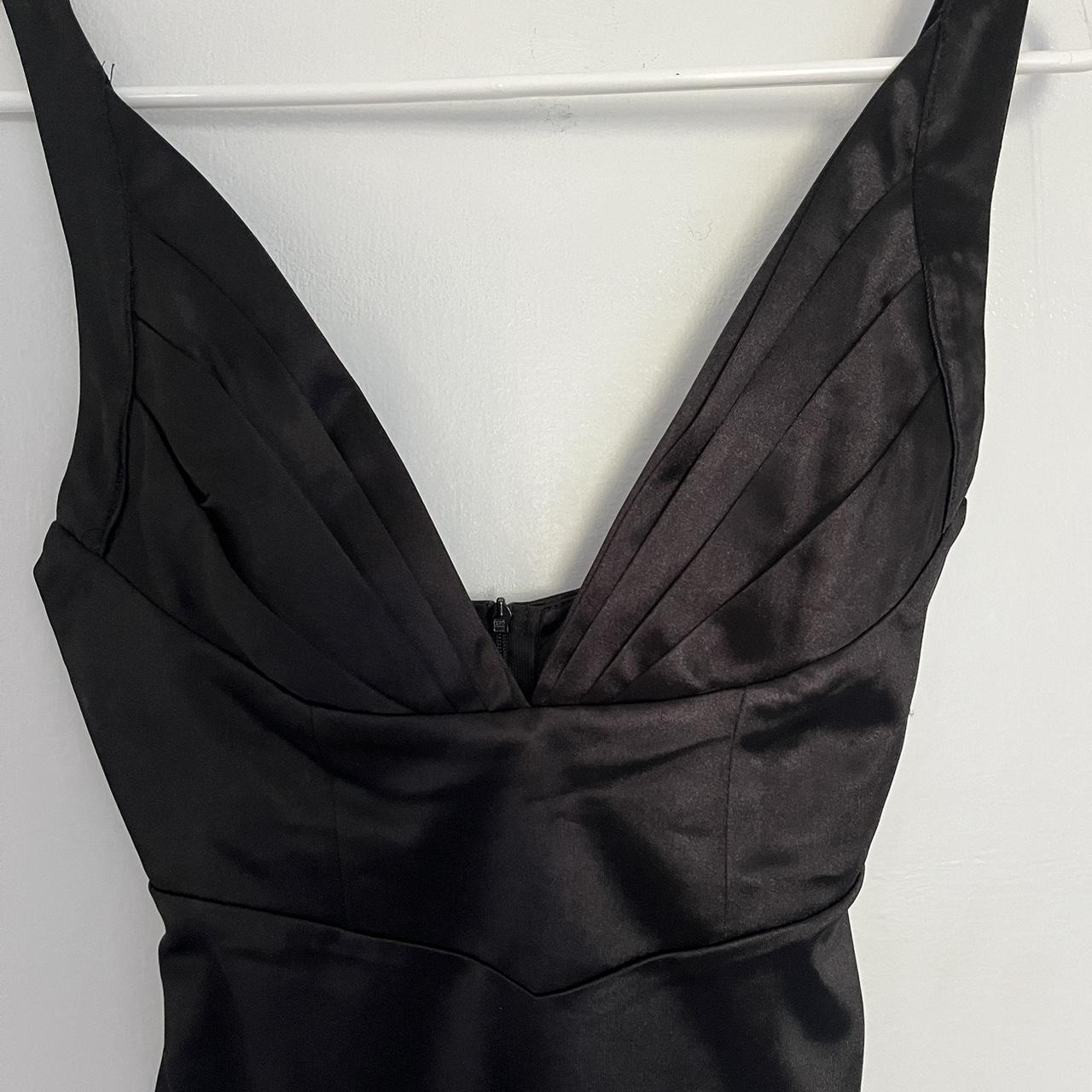Hello Molly black satin mini Zip in back and... Depop