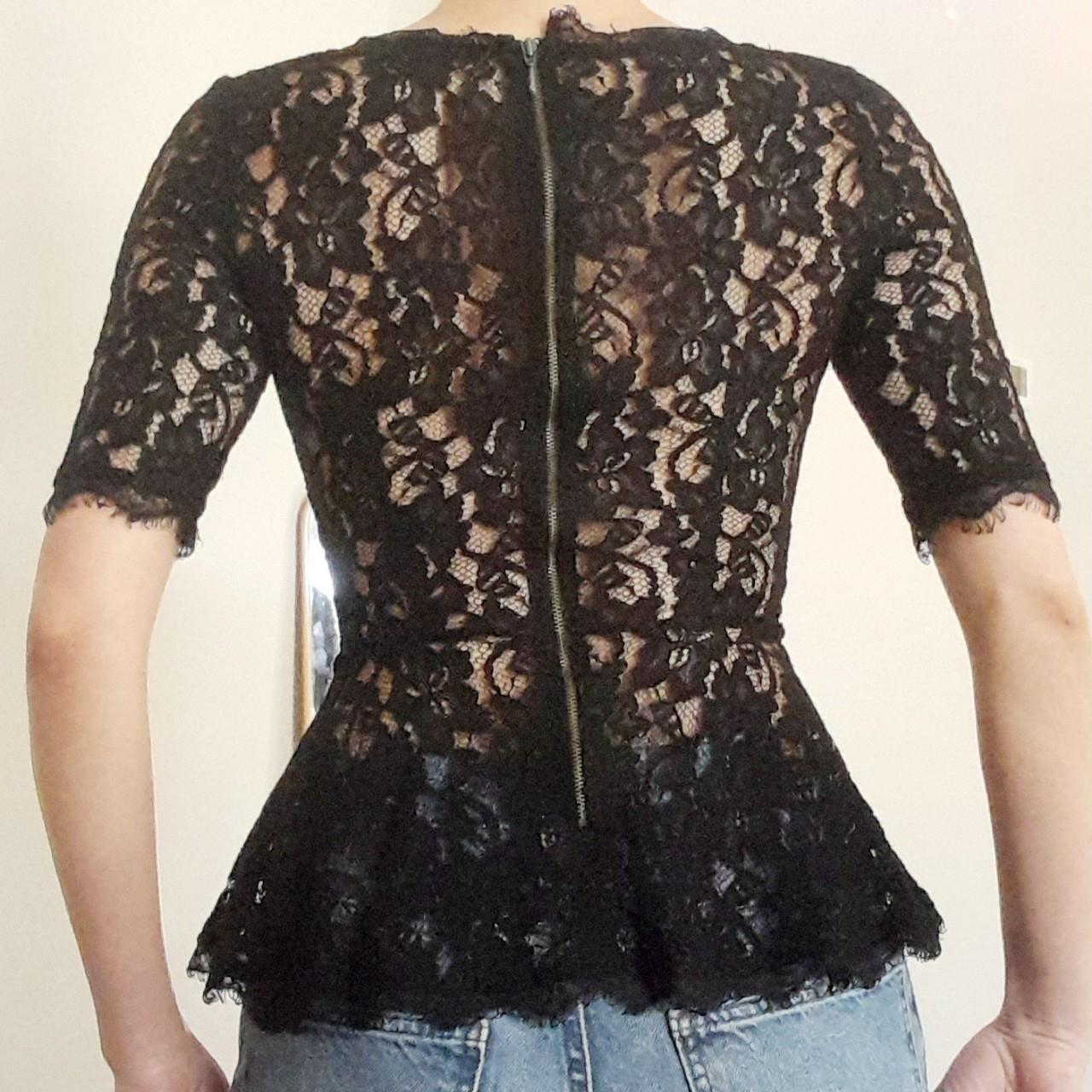 Lace peplum on sale tops with sleeves