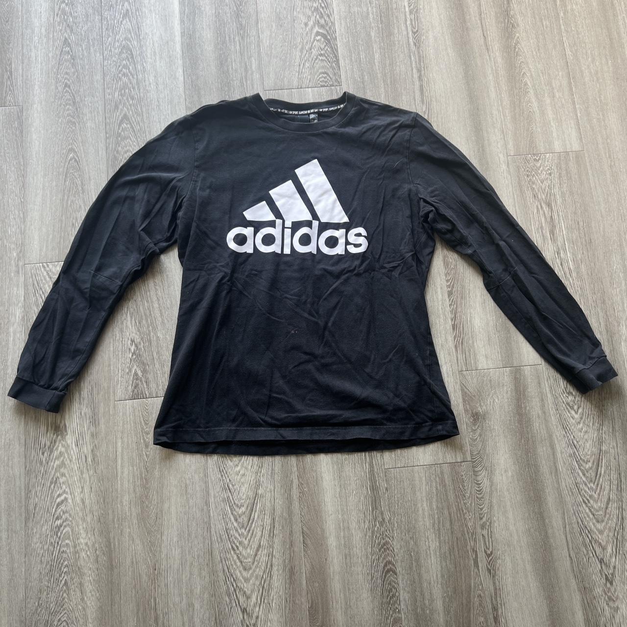 Large black Adidas long sleeve shirt Runs a bit... - Depop