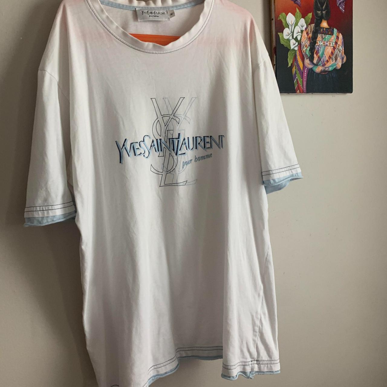 Mens Tshirts Tee Shirt Ysl Homme Yves Saint Ysl T Shirt White Mens