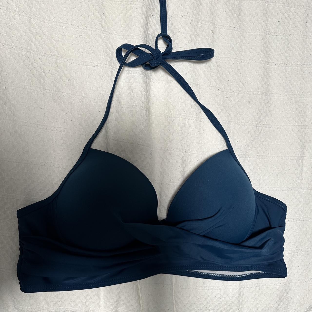 TEXT BEFORE BUYING‼️ Halter bikini + shorts set Blue... - Depop