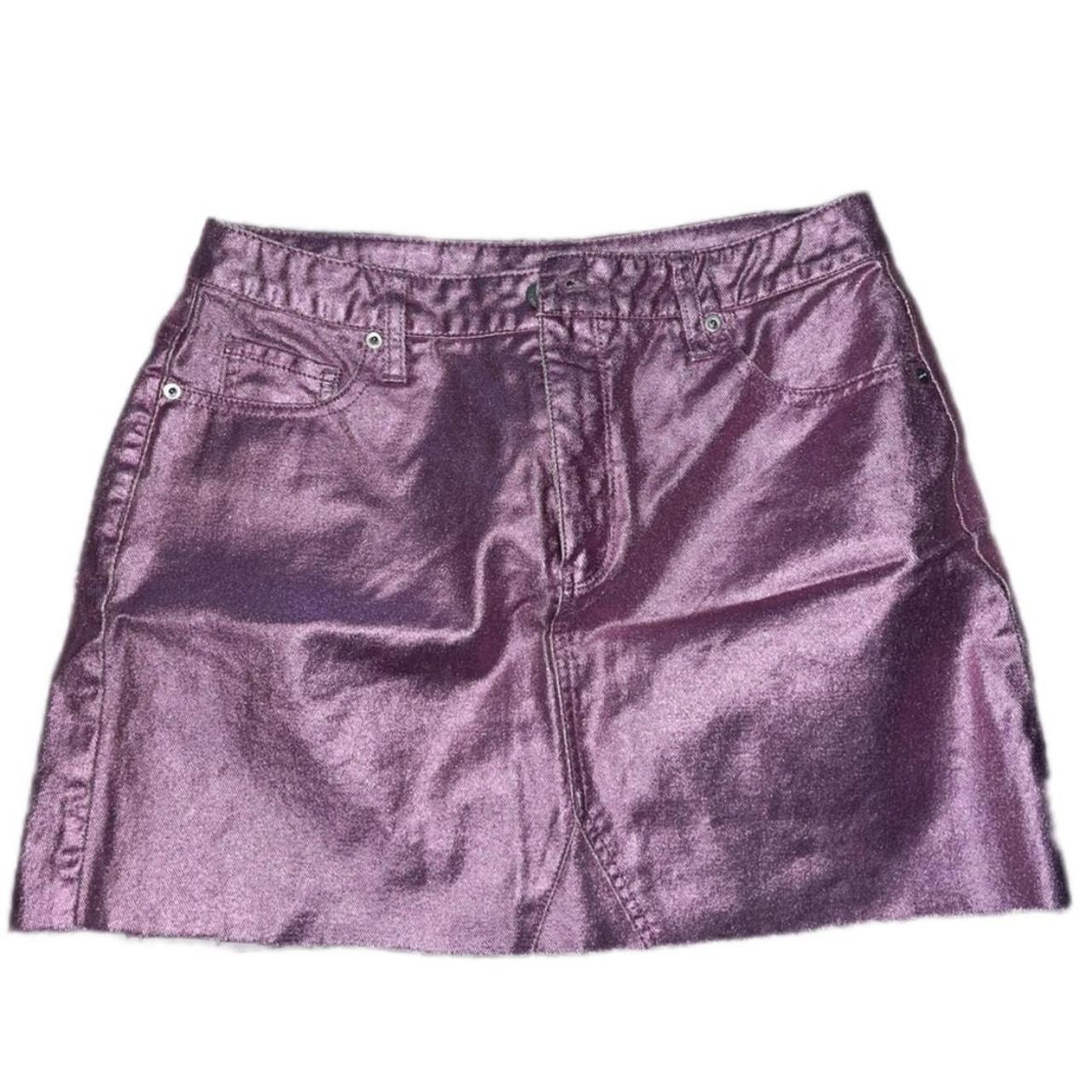 pink metallic denim skirt barbie