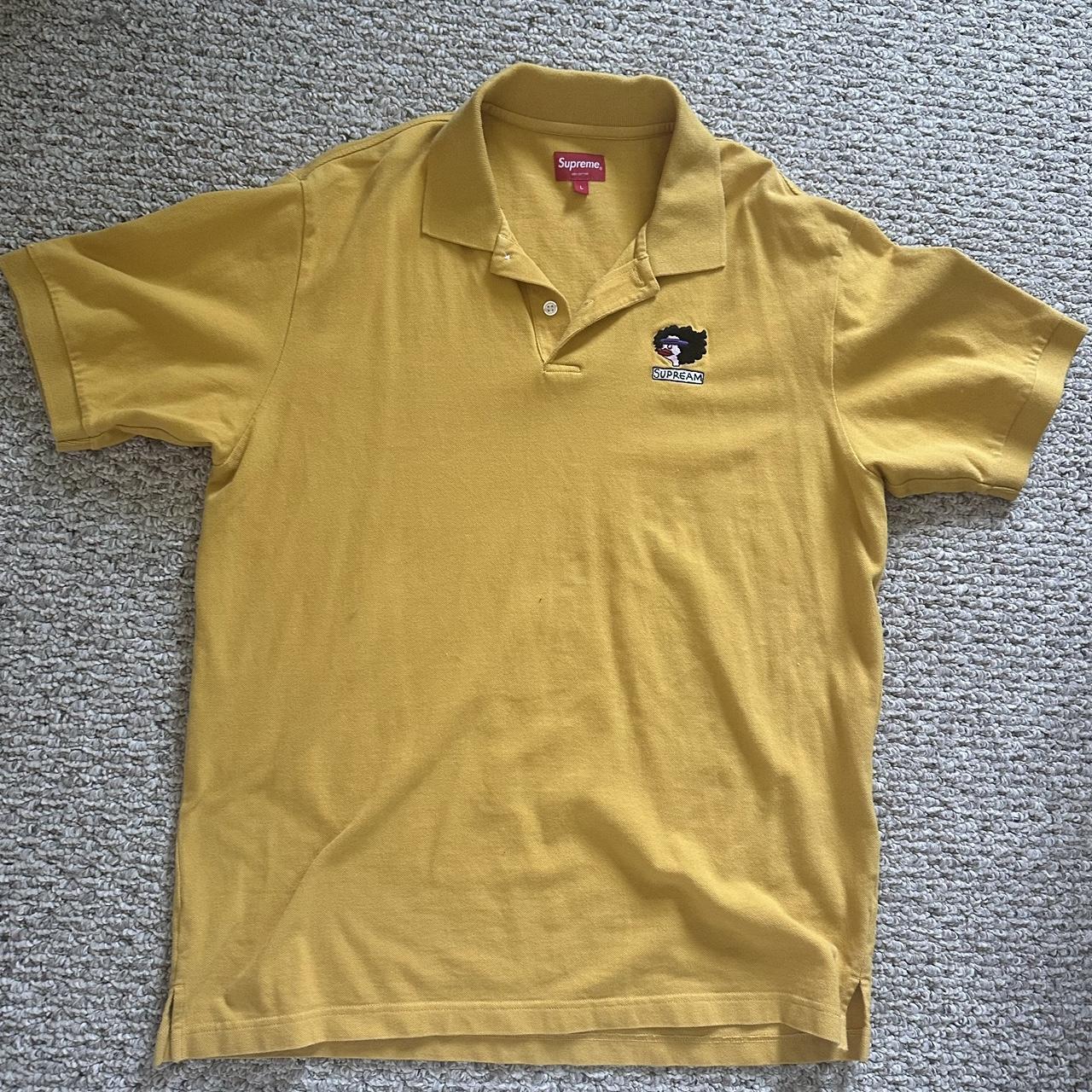 yellow-supreme-gonz-ramm-polo-cotton-size-l-worn-depop
