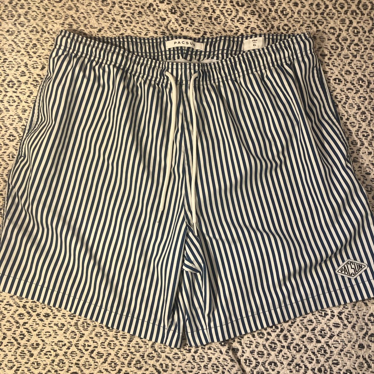 striped pacsun swimsuit, XL, good condition, no... - Depop