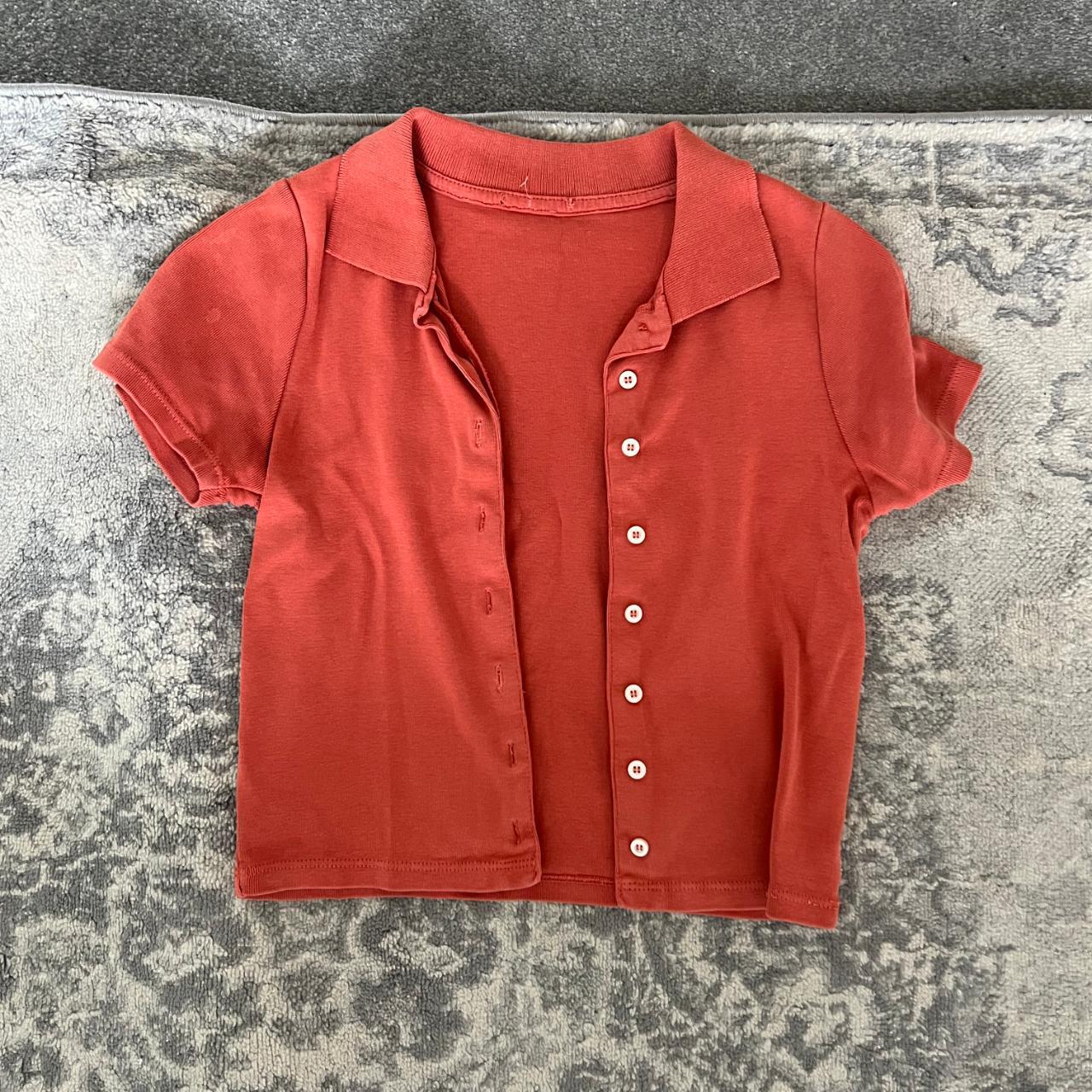 Brandy melville cropped button up Size... Depop