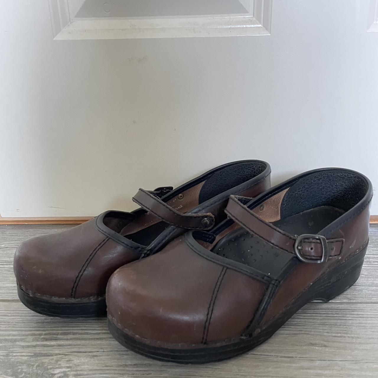 Dansko Clog with Ankle strap Super cute brown clog... - Depop