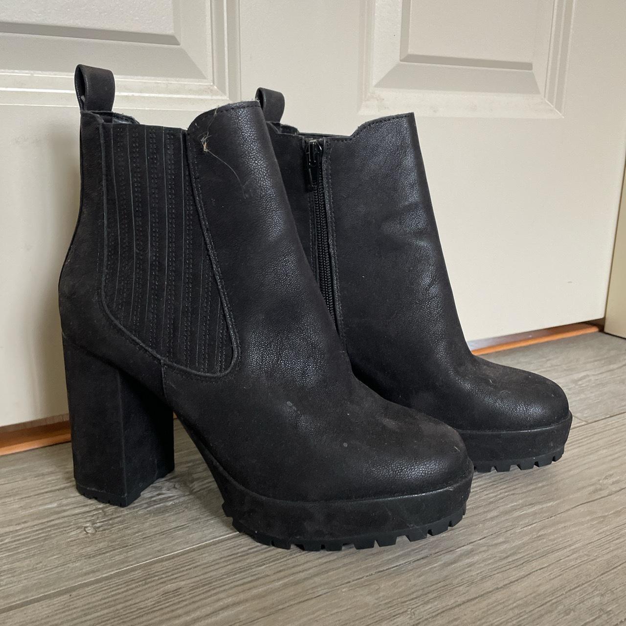 Black boots for women no heel best sale