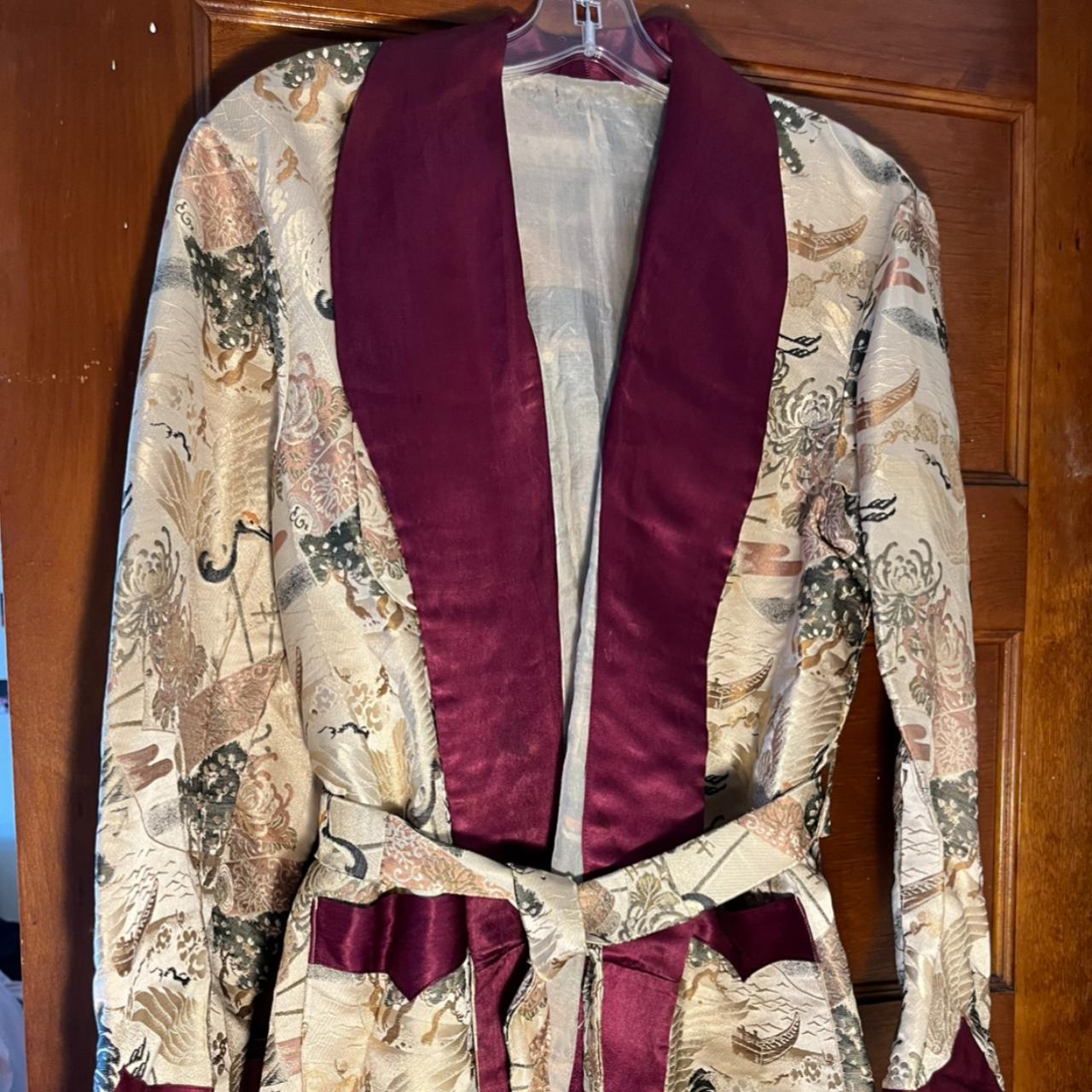 Japanese silk smoking jacket hotsell